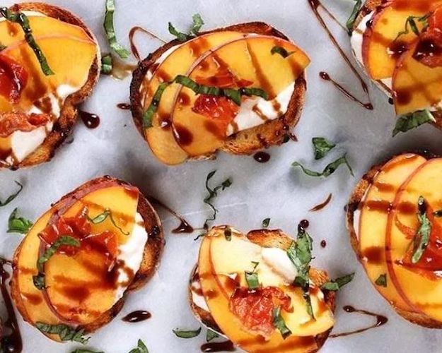 Peach Mascarpone Crostini