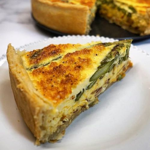 Asparagus Bacon Shrimp Quiche