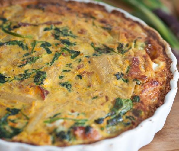 Bacon Cheddar Spinach Quiche