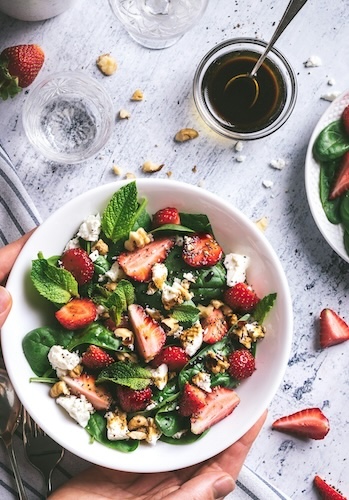 Basil, Strawberry, Lemongrass-Mint Salad Dressing