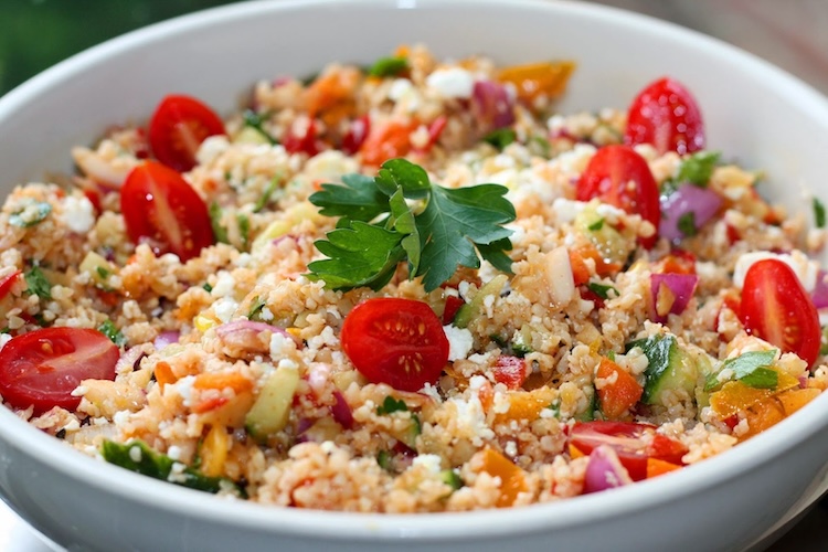 Bulgar Salad with Mediterranean Vegetables & Lemony-Dill Vinaigrette