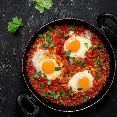 Shakshuka with Crumbled Feta & Toasted Sourdough