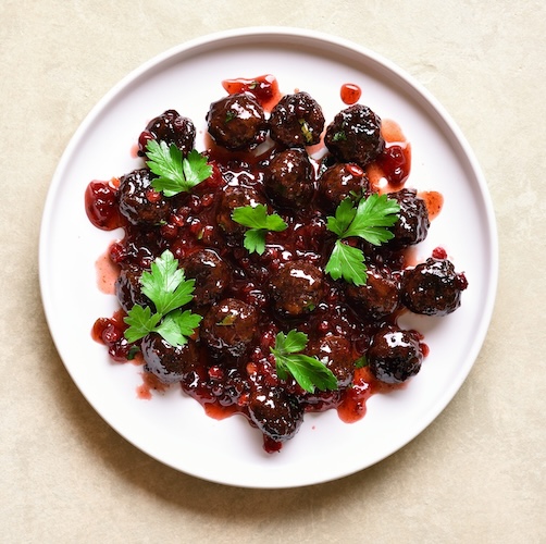 Cranberry Balsamic Meatballs